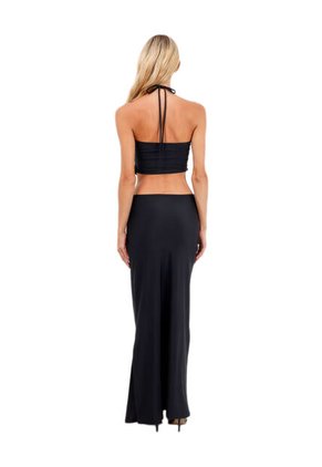 Vestido Largo Celestia Negro Mercedes Campuzano