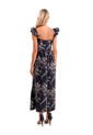 Vestido Largo Flora Palmeras Negro Mercedes Campuzano de Mercedes Campuzano