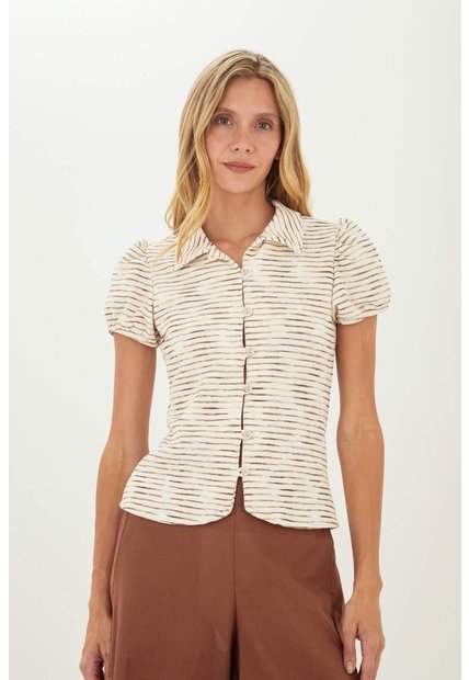 Camisa Elise Beige Mercedes Campuzano