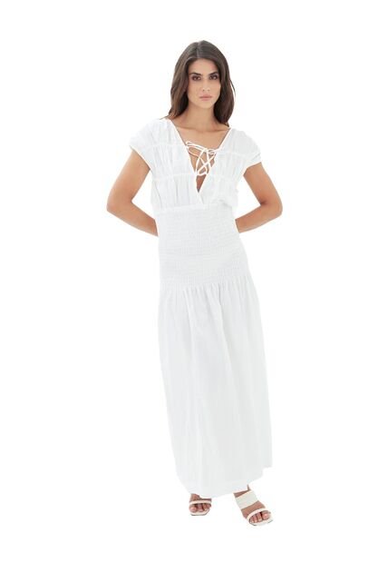 Vestido Largo Carlota Marfil Mercedes Campuzano