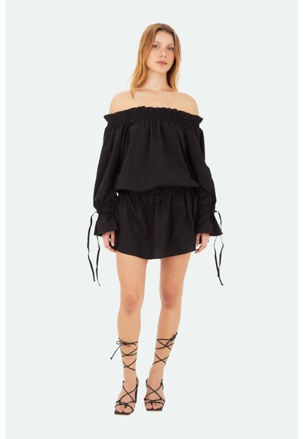 Vestido Corto Coral Negro Mercedes Campuzano