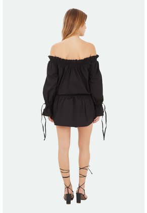 Vestido Corto Coral Negro Mercedes Campuzano