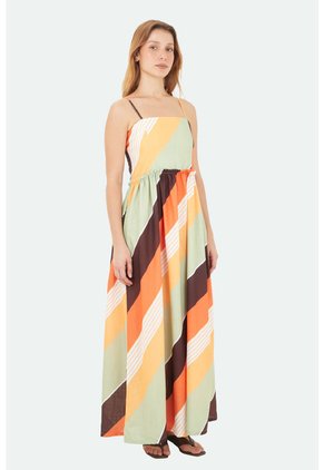 Vestido Largo Halo Multicolor Mercedes Campuzano