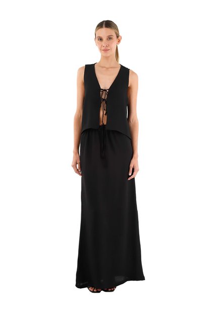 Falda Larga Brigitte Negro Mercedes Campuzano