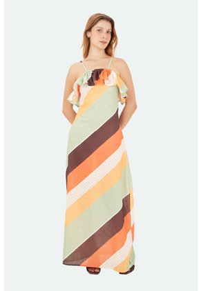 Vestido Largo Marbella Multicolor Mercedes Campuzano