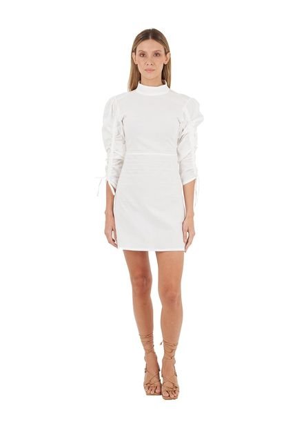 Vestido Corto Talia Marfil Mercedes Campuzano