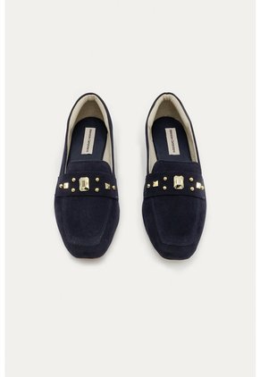 Mocasin Emma Azul Oscuro Mercedes Campuzano