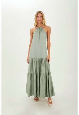 Vestido Largo Luzia Verde Mercedes Campuzano Mercedes Campuzano