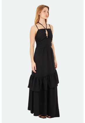 Vestido Largo Cala Negro Mercedes Campuzano