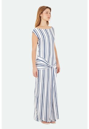 Vestido Largo Capri Azul Oscuro Mercedes Campuzano