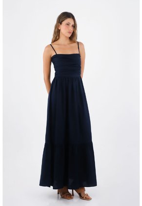 Vestido Largo Palma Azul_Osc Mercedes Campuzano