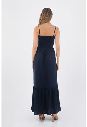 Vestido Largo Palma Azul_Osc Mercedes Campuzano