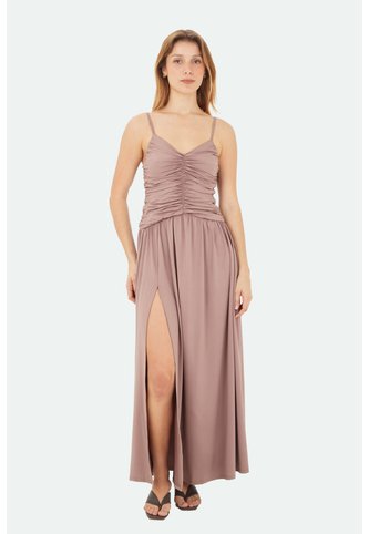 Vestido Largo Brisa Cafe Mercedes Campuzano Mercedes Campuzano