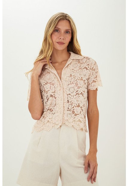 Camisa Steph Beige Mercedes Campuzano
