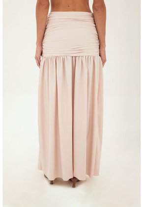 Falda Larga Claudine Beige Mercedes Campuzano