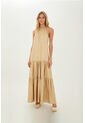 Vestido Largo Luzia Beige Mercedes Campuzano de Mercedes Campuzano