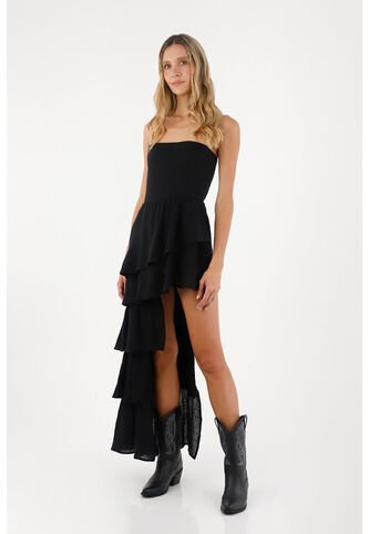 Vestido Largo Brooke Negro Mercedes Campuzano Mercedes Campuzano