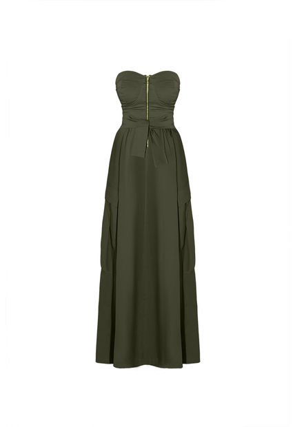 Vestido Largo Tera Verde_Osc Mercedes Campuzano