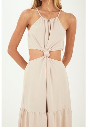 Vestido Largo Sophie Beige Mercedes Campuzano