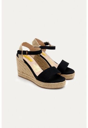 Spadrilla Plataforma Hellene Negra Mercedes Campuzano