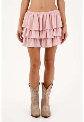 Falda Corta Libertad Rosado Mercedes Campuzano