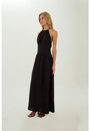Vestido Largo Leah Negro Mercedes Campuzano