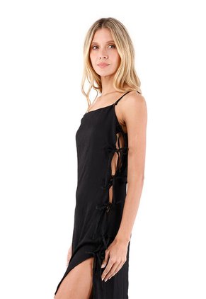 Vestido Largo Rosae Negro Mercedes Campuzano