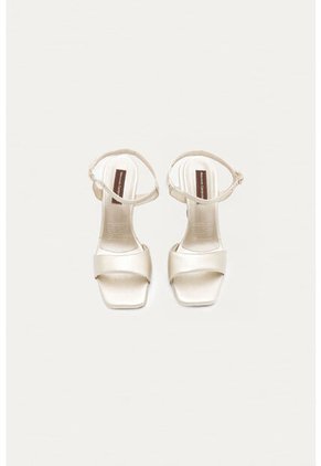 Sandalia Tacón Juliette Dorado Mercedes Campuzano