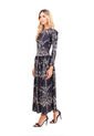 Vestido Largo Boheme Palmeras Negro Mercedes Campuzano de Mercedes Campuzano