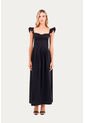 Vestido Largo Mellow Negro Mercedes Campuzano de Mercedes Campuzano