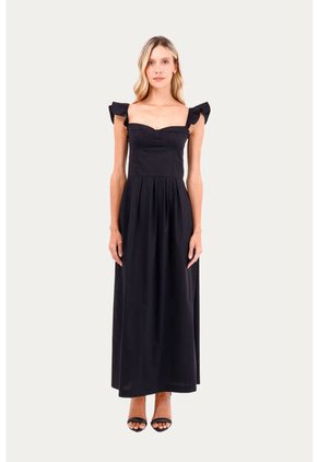 Vestido Largo Mellow Negro Mercedes Campuzano
