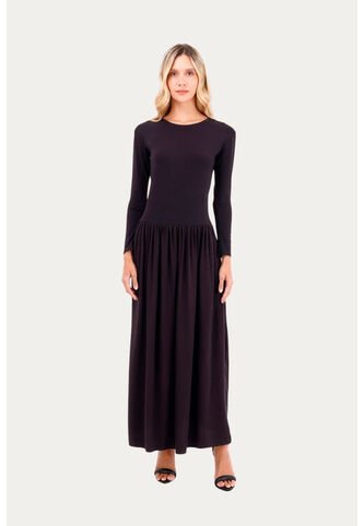 Vestido Largo Well Negro Mercedes Campuzano Mercedes Campuzano