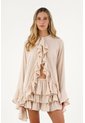 Camisa Aurea  Beige Mercedes Campuzano de Mercedes Campuzano