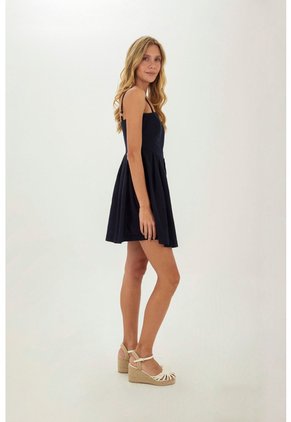 Vestido Corto Serene Azul Oscuro Mercedes Campuzano