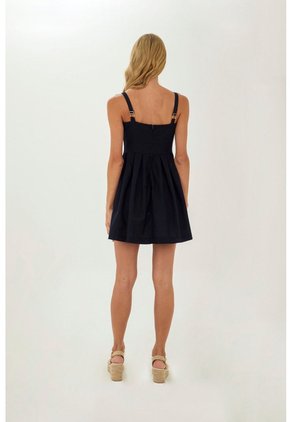 Vestido Corto Serene Azul Oscuro Mercedes Campuzano
