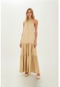 Vestido Largo Luzia Beige Mercedes Campuzano de Mercedes Campuzano