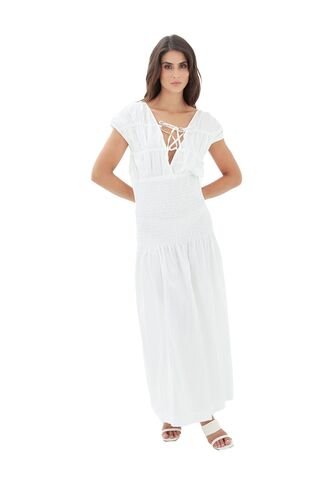 Vestido Largo Carlota Marfil Mercedes Campuzano Mercedes Campuzano