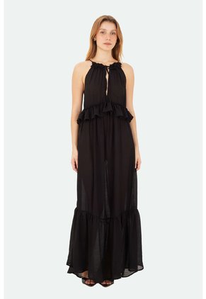 Vestido Largo Altair Negro Mercedes Campuzano
