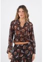 Camisa Keira Estampado Cafe Mercedes Campuzano de Mercedes Campuzano