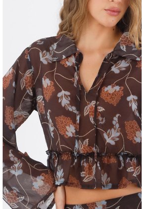 Camisa Keira Estampado Cafe Mercedes Campuzano