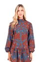 Vestido Corto Cayena Palmeras Terracota Mercedes Campuzano de Mercedes Campuzano