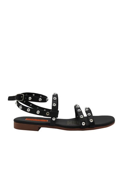 Sandalia Plana Briss Negro Mercedes Campuzano