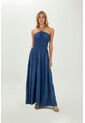 Vestido Largo Nayade Azul Mercedes Campuzano de Mercedes Campuzano
