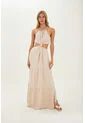 Vestido Largo Sophie Beige Mercedes Campuzano de Mercedes Campuzano