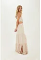Vestido Largo Sophie Beige Mercedes Campuzano de Mercedes Campuzano