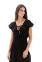 Vestido Largo Carlota Negro Mercedes Campuzano de Mercedes Campuzano