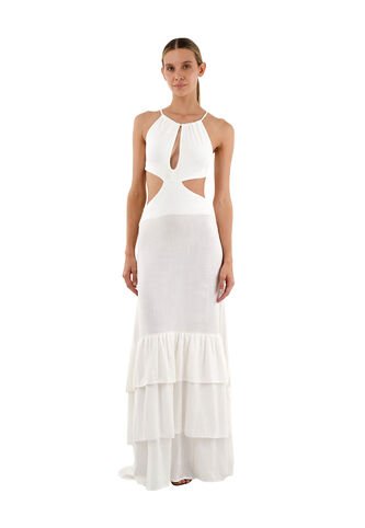 Vestido Largo Rue Marfil Mercedes Campuzano Mercedes Campuzano