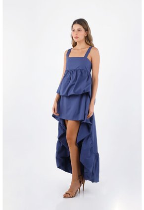 Vestido Largo Luvana Azul Oscuro Mercedes Campuzano