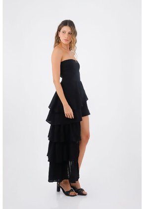 Vestido Largo Brooke Negro Mercedes Campuzano