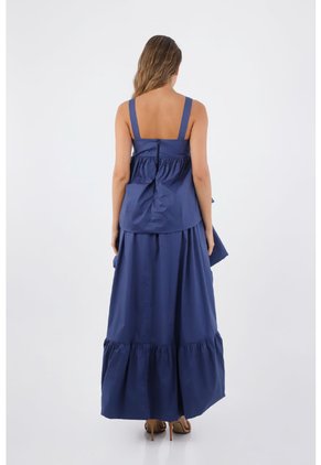 Vestido Largo Luvana Azul Oscuro Mercedes Campuzano